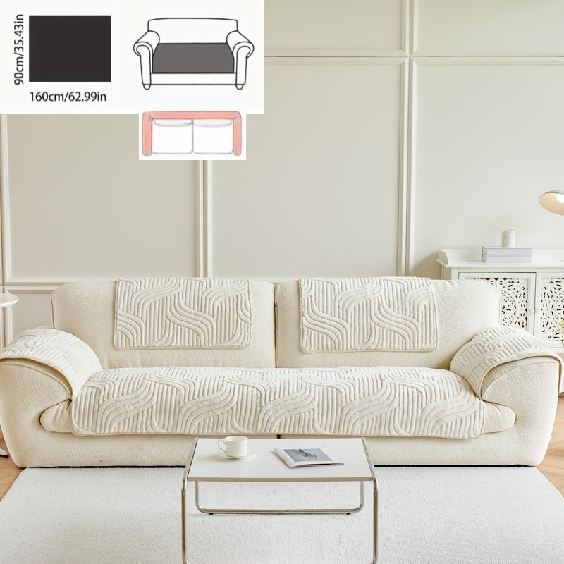 Klassik Stripe Divan qopqog'i, sirpanmaydigan, itga do'st polyester himoya, kreslo, divan, 3-4 o'rinli bo'lakli bo'lak