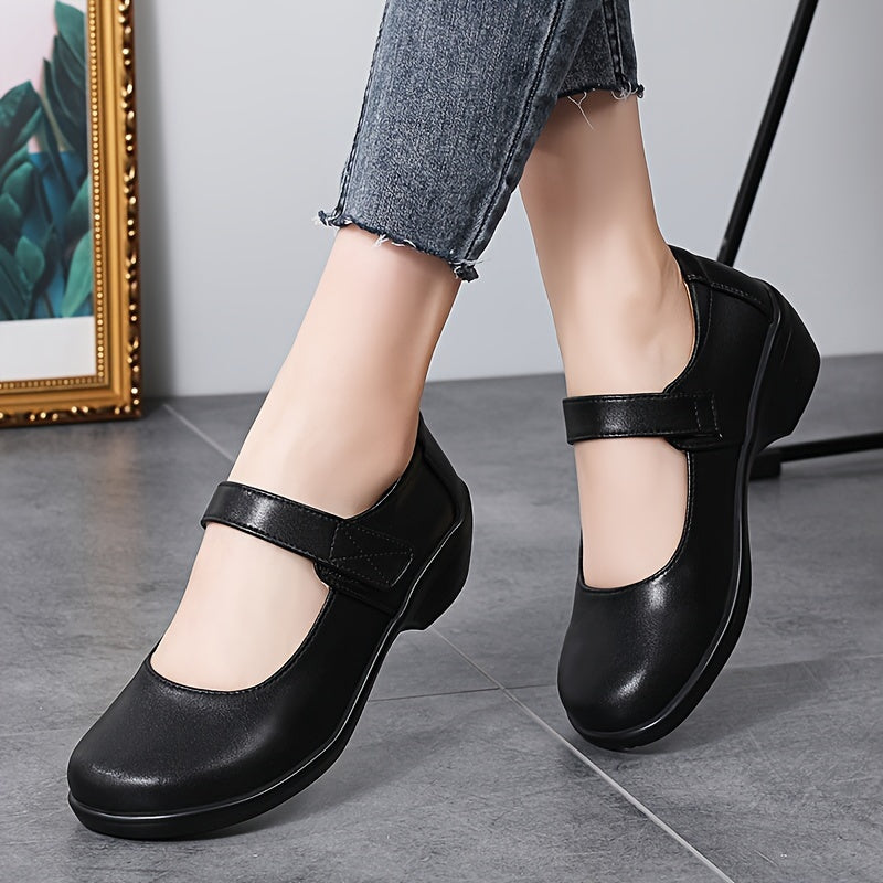 Ayollar uchun Mary Jane tufli sintetik, nafas oladigan, sirpanmaydigan, dumaloq burchakli