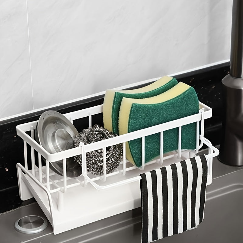 Multi-Purpose Kitchen and Bathroom Organizer Set Sturdy Plastic Rack with Drain
