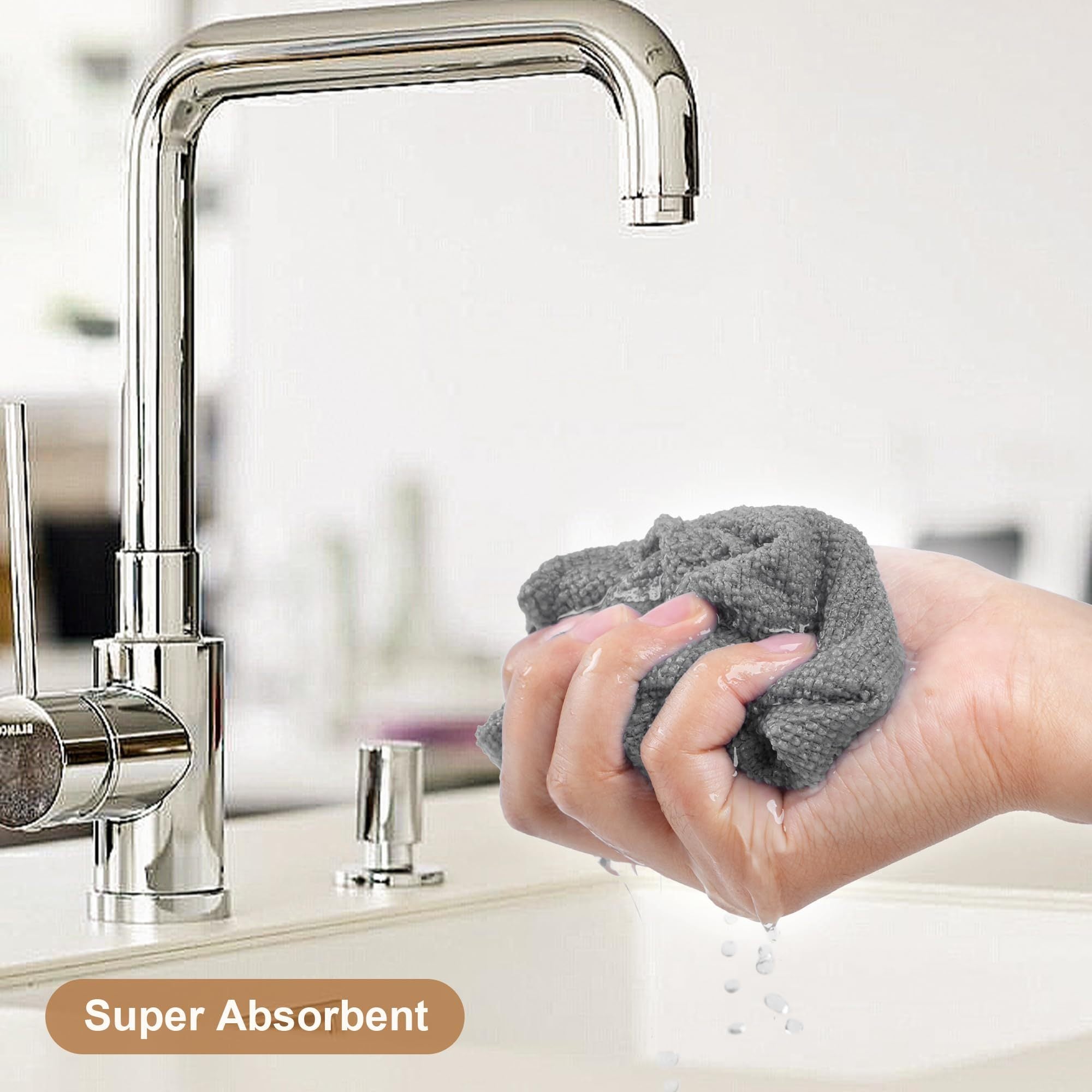 Roll of 80 Microfiber Cleaning Cloths, 29cm Absorbent Lint-Free Towels