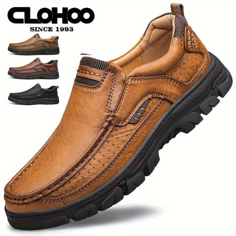 Men's Slip-On Loafers Casual Outdoor Hiking Rubber Sole Round Toe All-Season