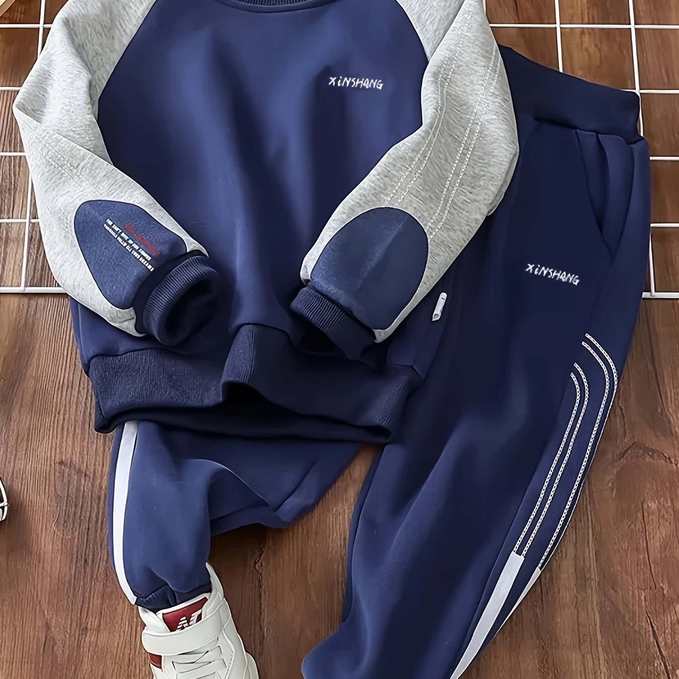 Boys' 2-Piece Casual Outfit Set Long Sleeve Letter Print Sweatshirt Joggers Cotton Blend Spring Fall