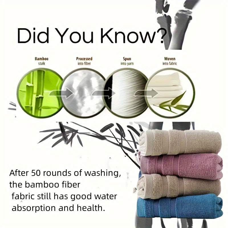 4-Pack Bamboo Hand Towels Soft Absorbent Skin-Friendly Bathroom Striped Space Theme