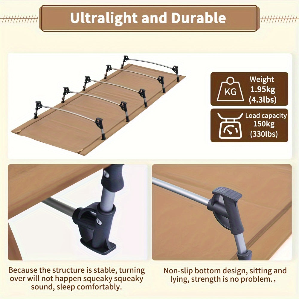 Lightweight Aluminum Camping Cot for Outdoor Hiking Travel and Beach