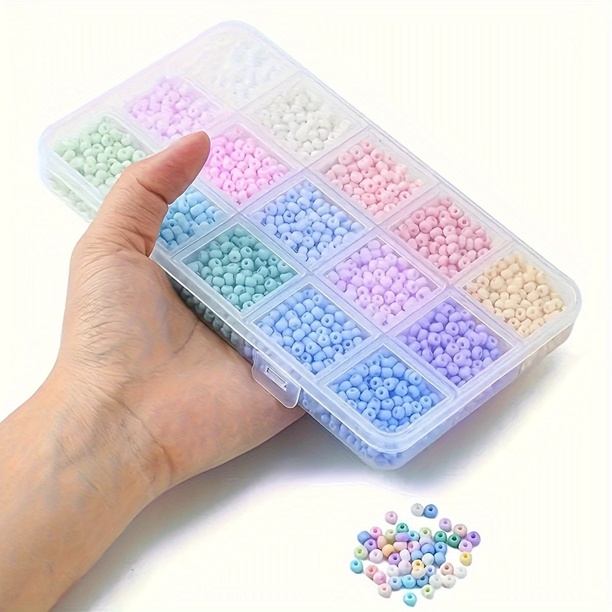 3000pcs 3mm Glass Beads for Jewelry Making in 15 Colors DIY Bracelet Necklace Craft Kit