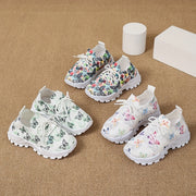 Girls Boys Toddler Butterfly Pattern Casual Sneakers Non-slip Fabric Low Top Running Hiking Outdoor