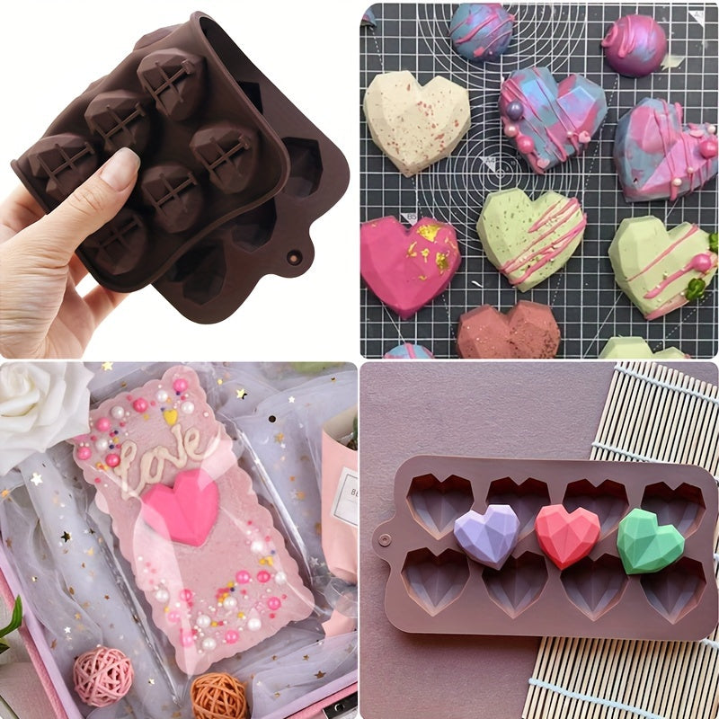 Silicone Baking Mold for 3D Diamond Heart-Shaped Desserts Cake Mousse Candy
