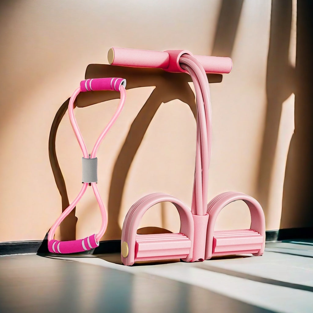 Set de tirador de pedal TPE duradero y para abdominales para yoga y fitness azul, verde, púrpura