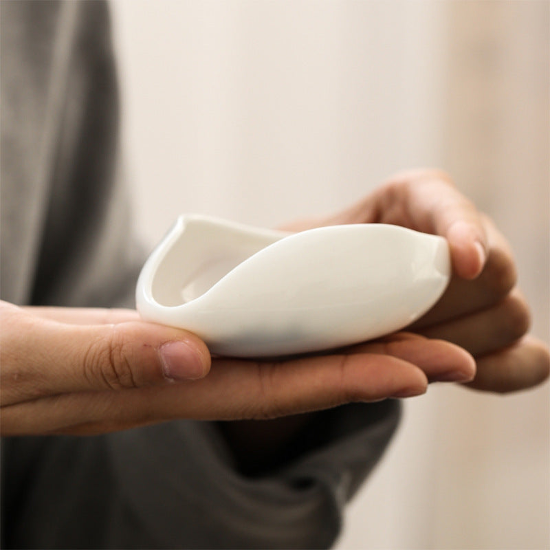 White Porcelain Coffee Bean Dose Tray Set with Spoon and Separator