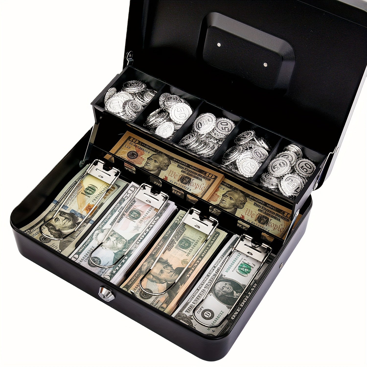 Iron Money Box with Lock for Cash Storage and Organization