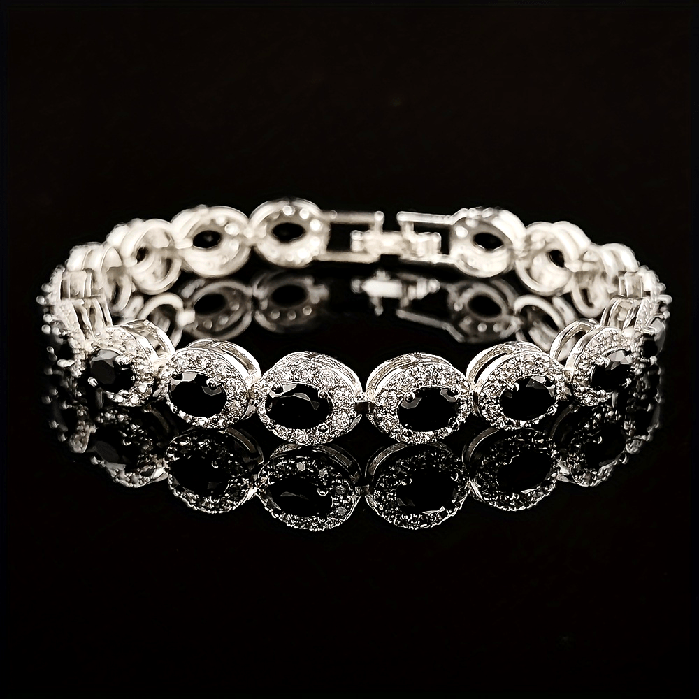 Vintage-Inspired Oval Cubic Zirconia Bracelet for Women Wedding Party Gift