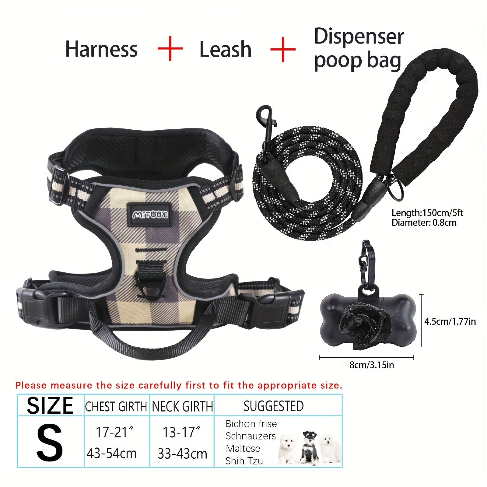 No-Pull Dog Harness and Leash Set with Reflective Features for Medium and Large Dogs