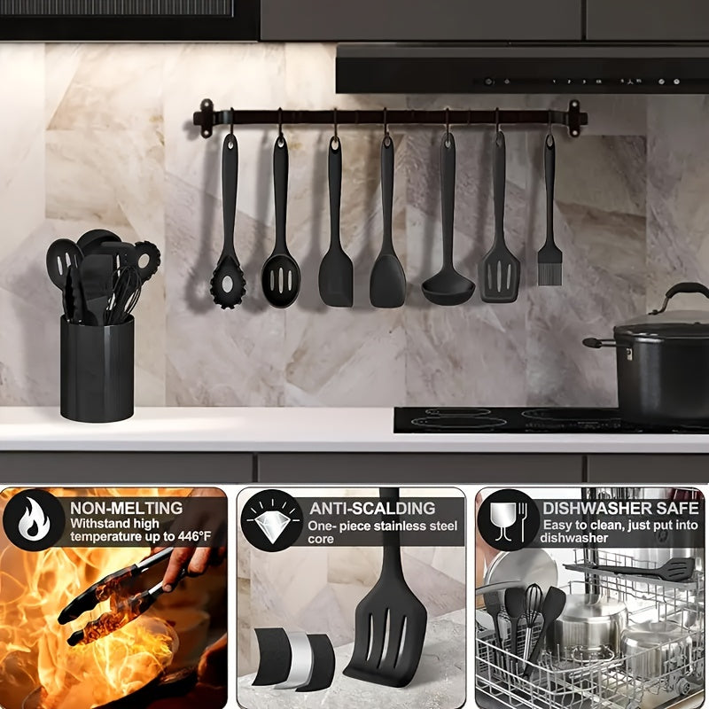 Set of 20 Non-Stick Silicone Kitchen Utensils Cooking Tools with Turner, Spoon, Whisk