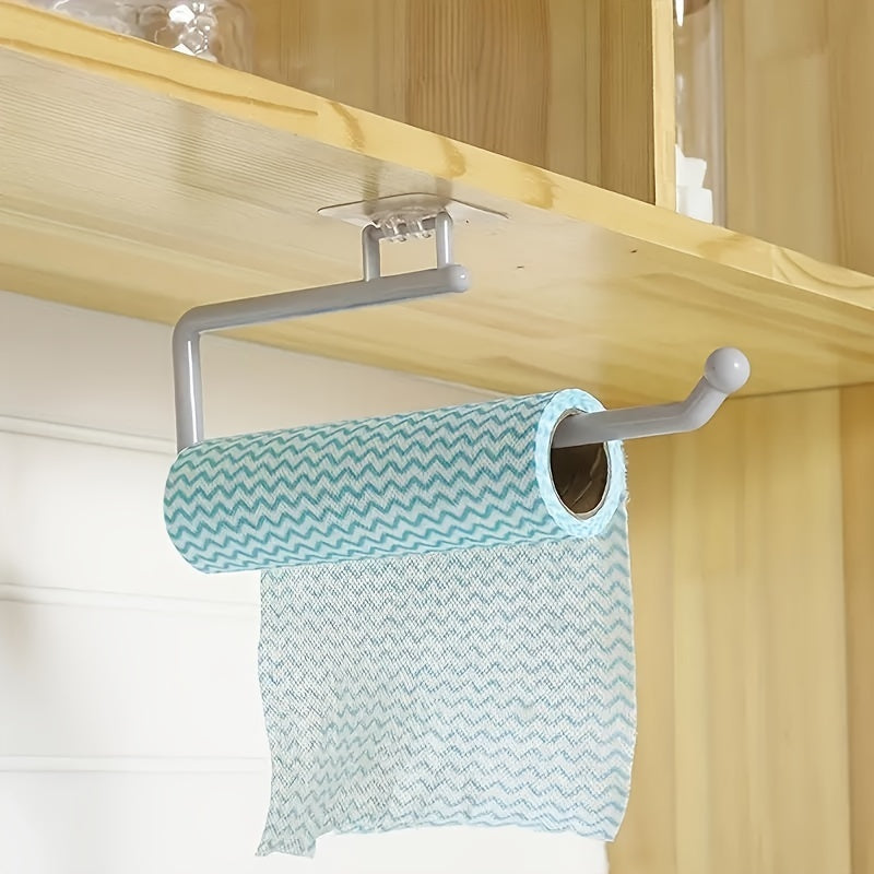 Soporte de papel de cocina de plástico para montaje en pared, dispensador, estante de almacenamiento