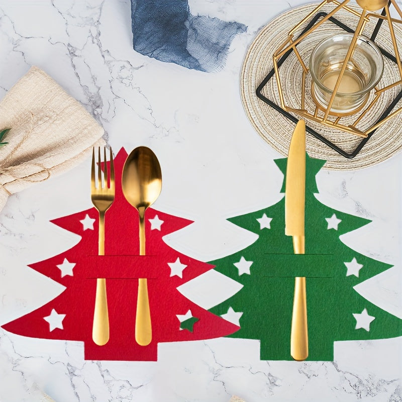 12-Piece Christmas Tree Cutlery Set with Classic Holiday Design for Dining and Party