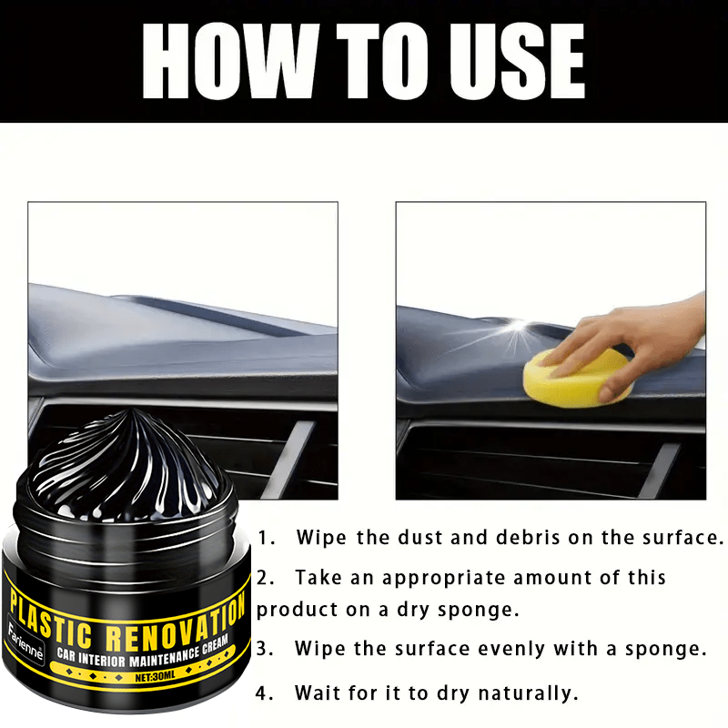 Avtomobil plastmassalarini ta'mirlash uchun pasta, ikki tomonlama qora rezina polish, bumpers va oynalar uchun