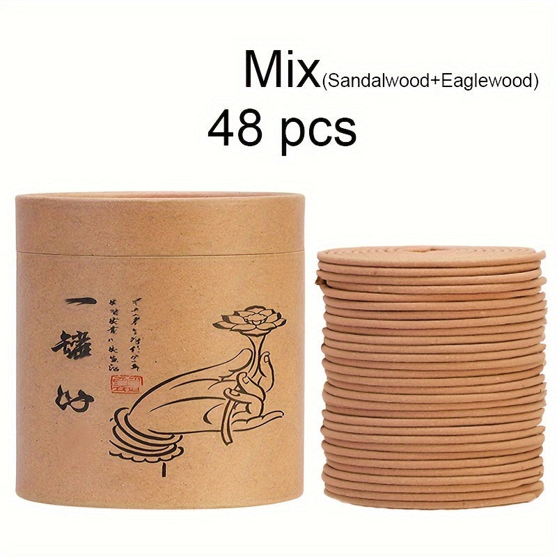 Набор из 48 ароматических подставок для благовоний с ароматами сандалового дерева, агарового дерева, полыни и цветов для йоги, медитации и домашнего использования