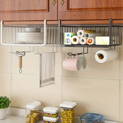 Kitchen Rack with Cabinet Multi-layer Storage Seasoning Jar and Tableware Organizer