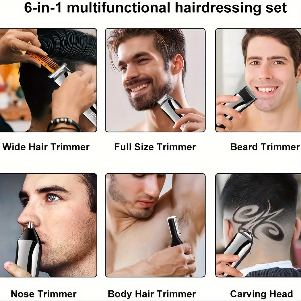 Мужской набор для ухода 11-в-1, перезаряжаемый USB, моющийся триммер для волос и инструменты для укладки