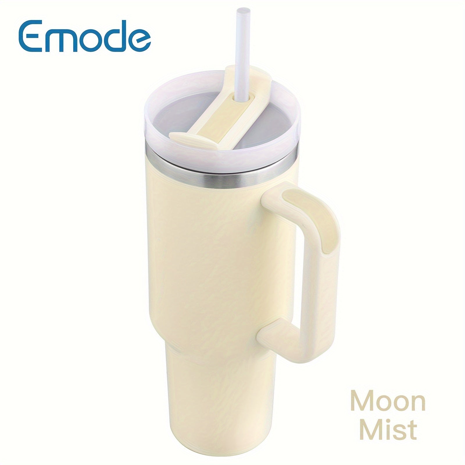 Taza de viaje de acero inoxidable con tapa y asa para bebidas de verano