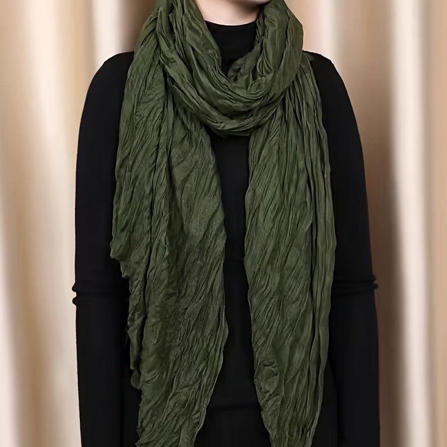 Ayollar uchun toʻliq rangli jun shalvar, qulay, katta toʻqilgan sharf, kuz-qish mavsumiga moʻljallangan, zamonaviy