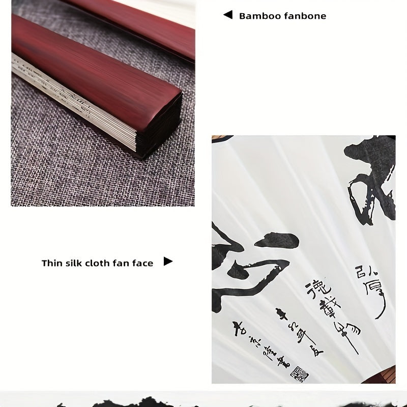 Abanico de bambú tradicional plegable para enfriar y fotografía en estilo chino