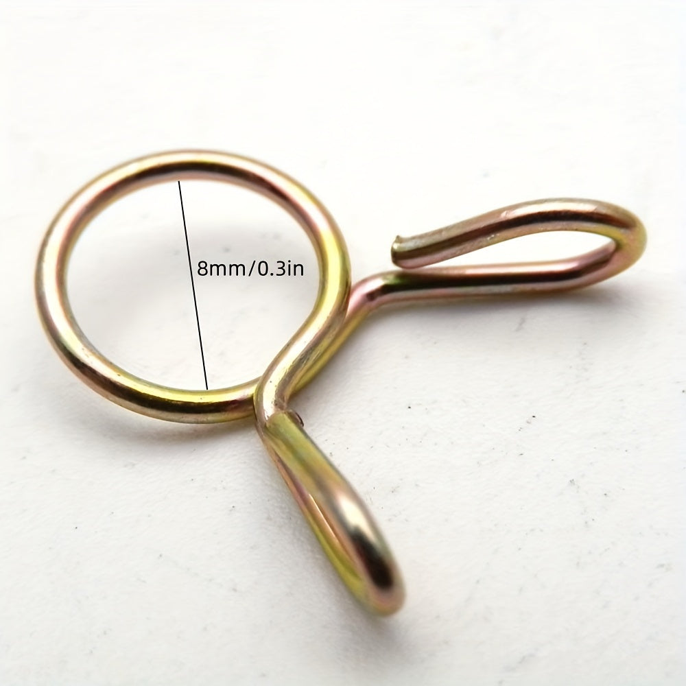 30pcs 8mm Metal Oil Hose Clamps for Motorcycle Scooter ATV Fuel Line