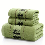 Bamboo Fiber Towel Set 3 Pieces Bath and Hand Towels Soft Highly Absorbent