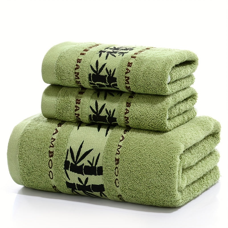Bamboo Fiber Towel Set 3 Pieces Bath and Hand Towels Soft Highly Absorbent