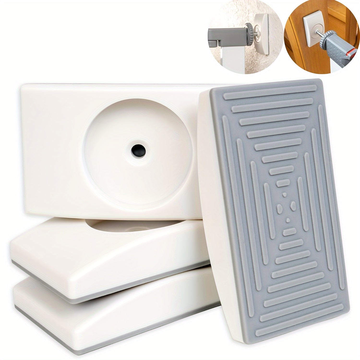 Set of 4 White Rubber Gate Wall Protectors for Pet and Safety Gates