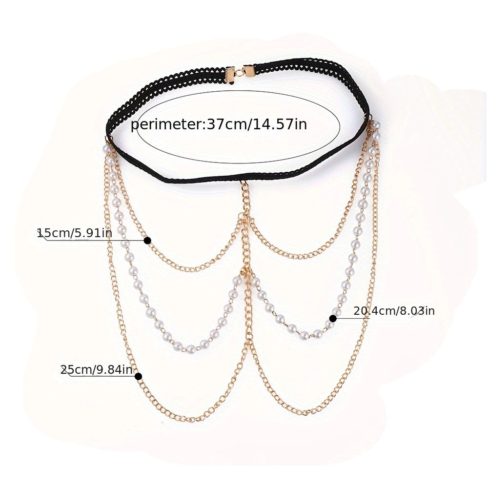 Yevropa va Amerikada mashhur bo'lgan, marvaridlar, elastik ip va ko'p qatlamli, issiq sotiladigan sexy retro oyoq zanjiri.