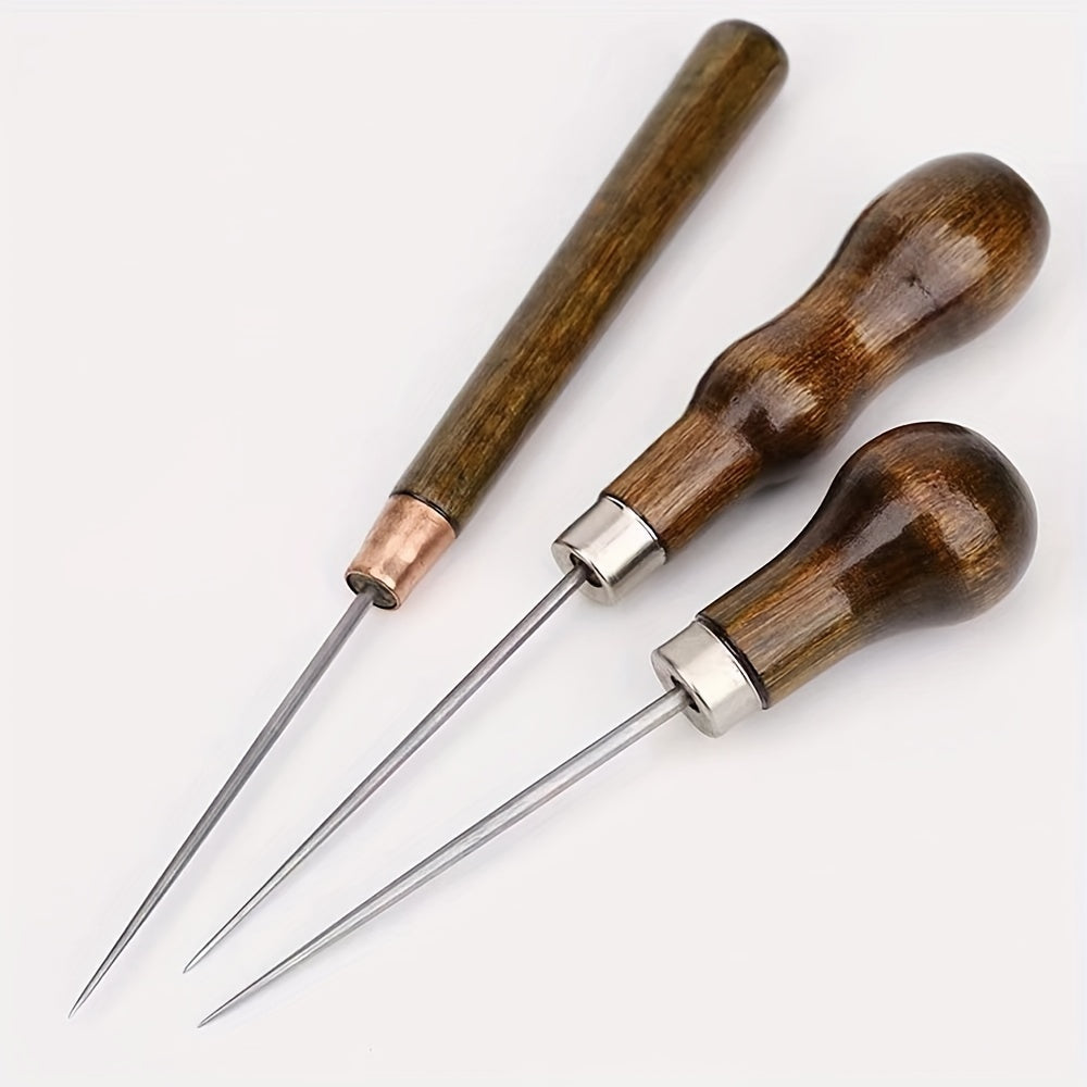 Набор из 3 твердых стальных игл в форме тыквы для кожевенного ремесла и шитья