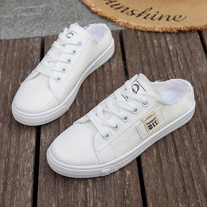 Women's Slip-On Low-Top Sneakers Black White Blue Casual All-Season