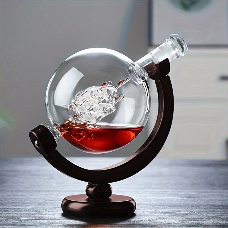 30oz Whiskey Decanter Set with Globe Design for Liquor Scotch Bourbon Vodka