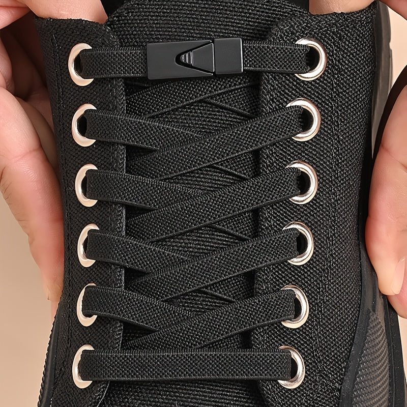 Unisex Elastic Shoelaces Set with Buckles for Sneakers and Canvas Shoes
