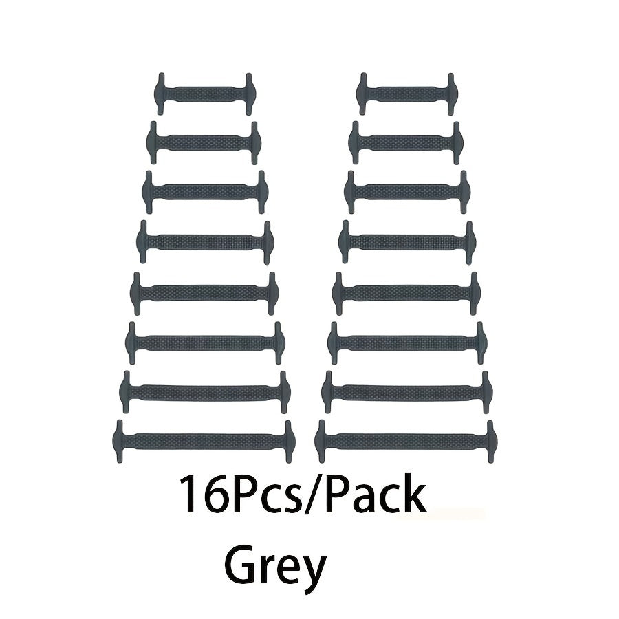 16pcs High Elastic Silicone Lazy Shoelaces for Sneakers, No-Tie, Convenient
