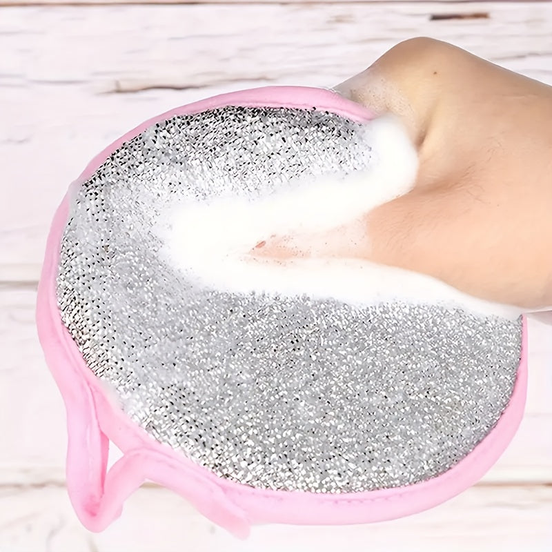 Natural Sponge Scrubbers 5-Pack Dual-Sided Non-Scratch Cleaning Pads for Kitchen Bathroom Outdoor