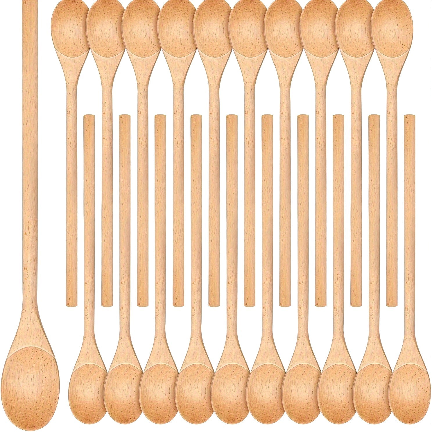 40 Pcs Wooden Kitchen Spoons 30.48cm Long Cooking Mixing Baking Utensils