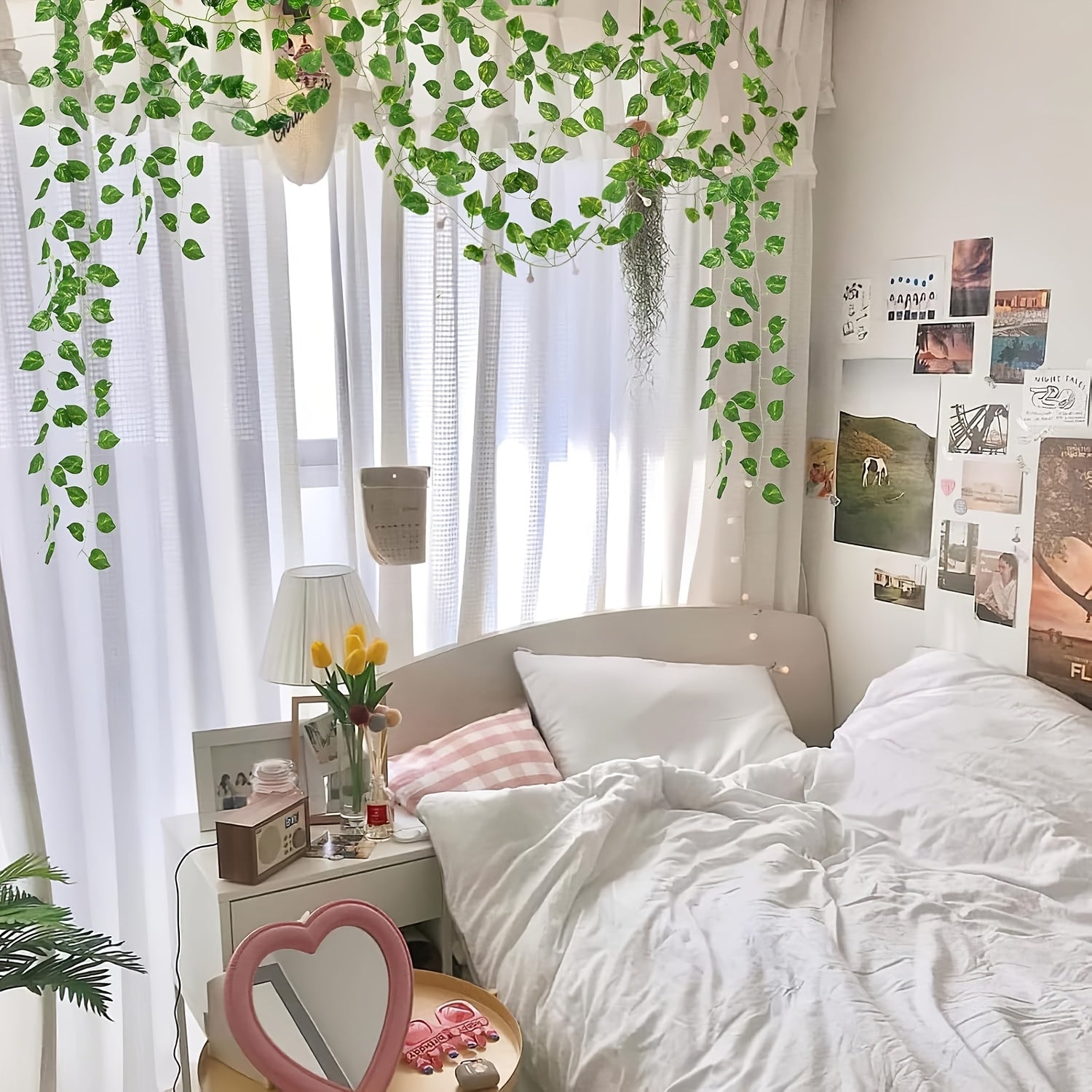 Sun'iy ivy garlandi 12/24 dona Batareya talab qilmaydi Ichki va tashqi devor bezaklari