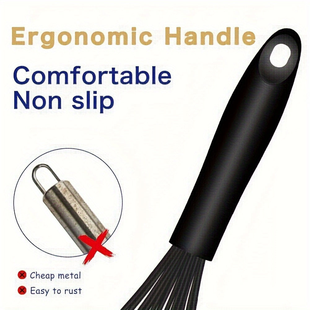 Silicone Whisk Dishwasher Safe Kitchen Cooking Heat-Resistant Powdered