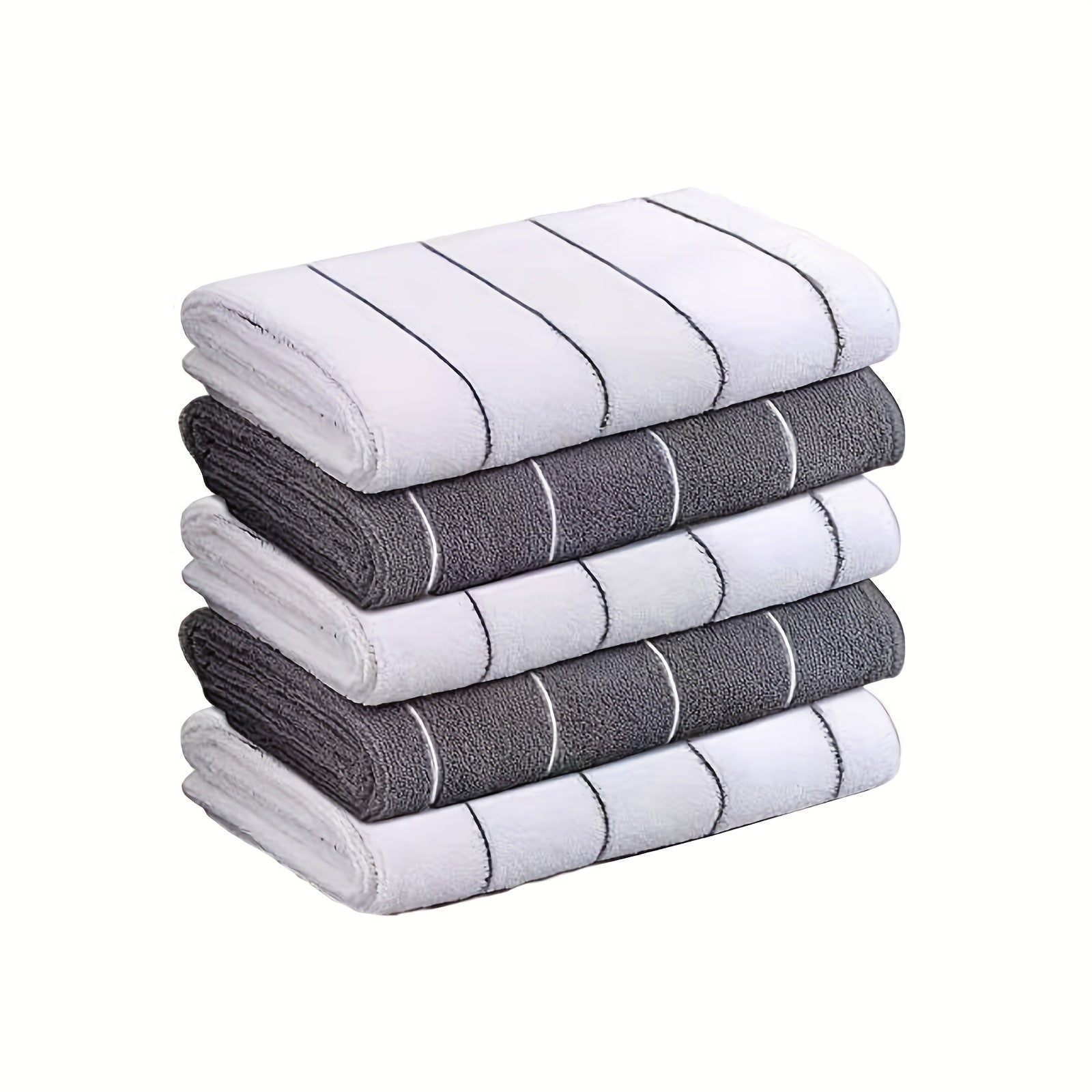 Juego de paños de limpieza en mezcla gris y blanco con tela suave, extra absorbente y de secado rápido
