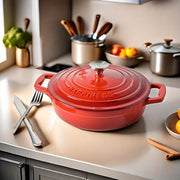 Cast Iron Enameled Dutch Oven, Non-Stick Coating, Versatile for All Stovetops