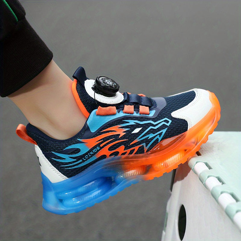 Kids' Boys Mesh Sneakers with Animal Pattern Stripes Low Top Breathable Outdoor Running