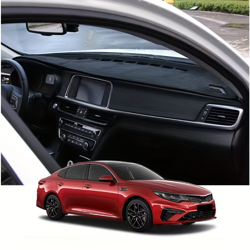 Car Dashboard Mat Polyester Black Green Anti-Slip UV Protection for Left-Hand Drive