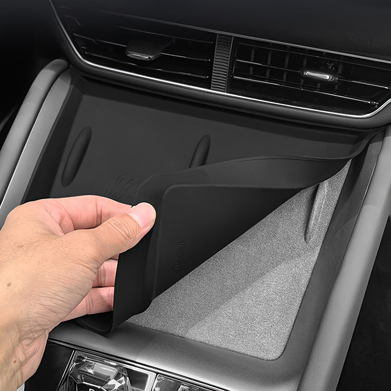 Silicone Center Console Pad Shock Absorbent Phone Holder With Charging Indicator