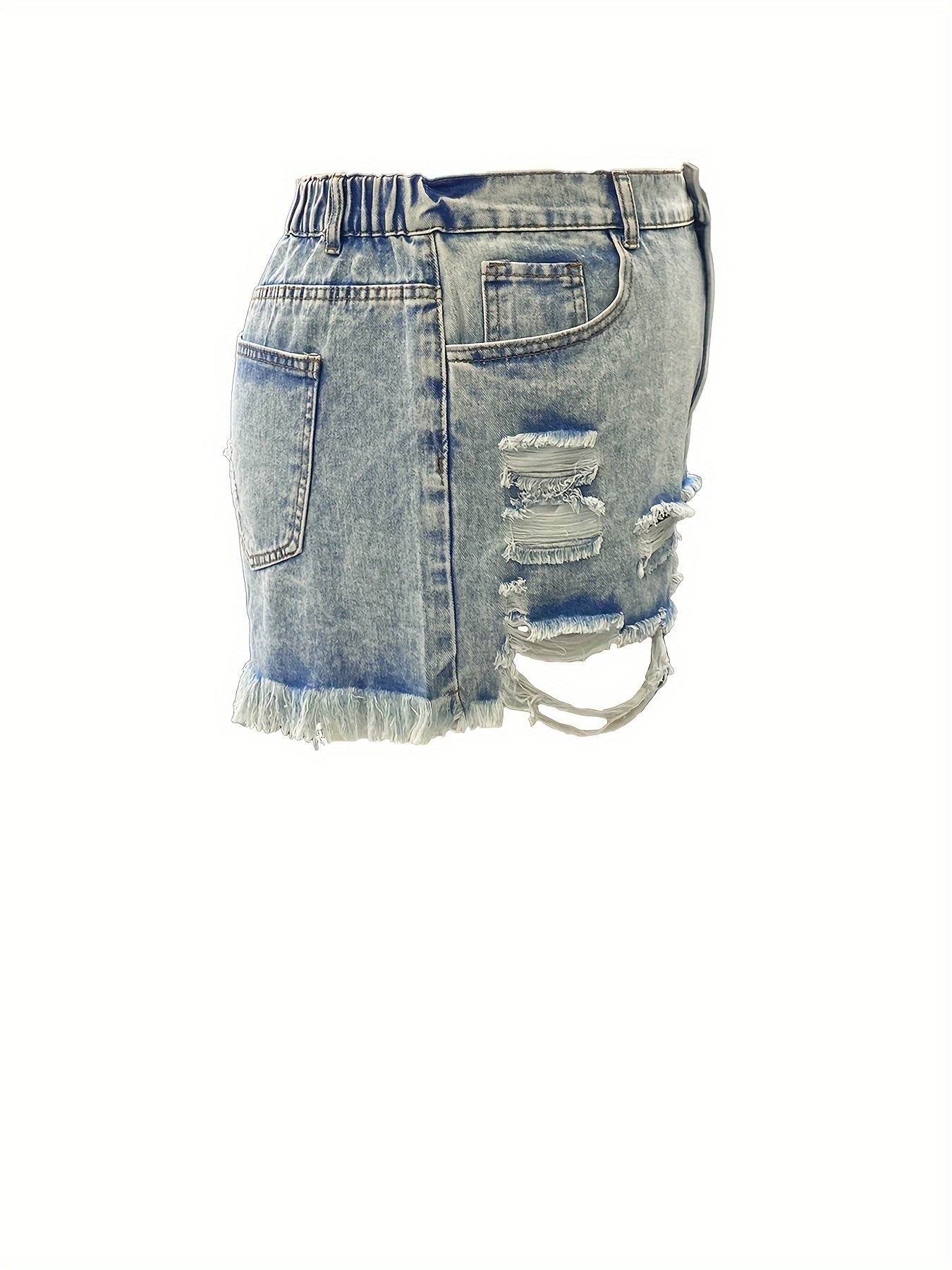 Pantalones cortos vaqueros de mezclilla holgados para mujer talla plus, casuales, azul, para verano