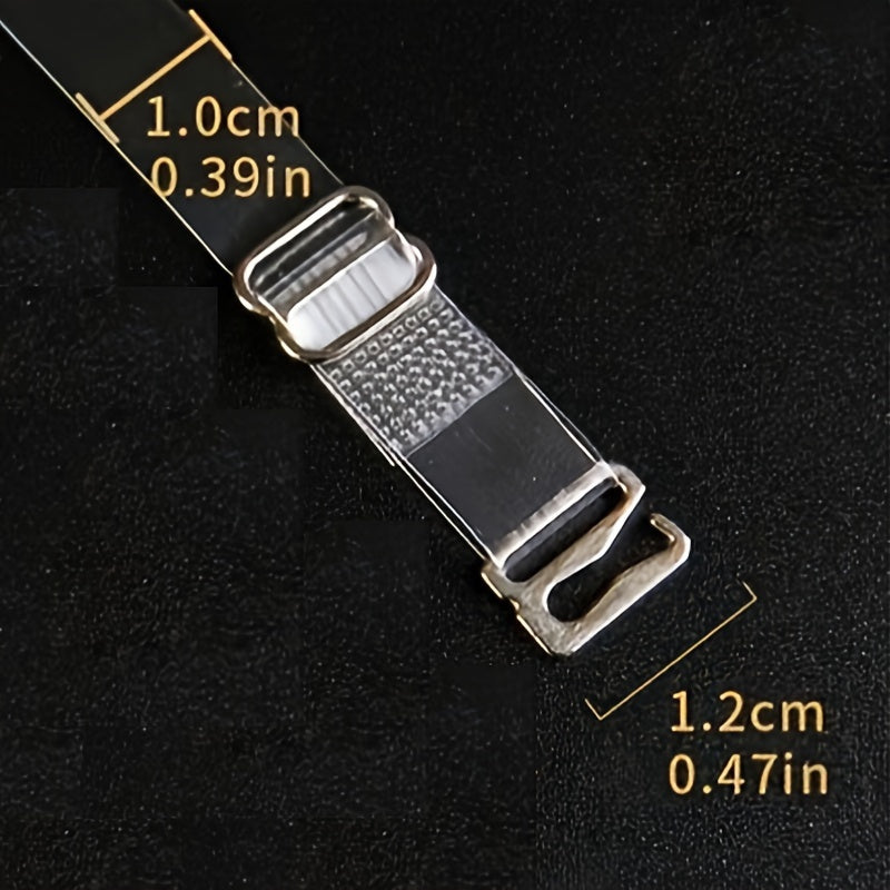 10 Transparent Shoulder Straps with Metal Buckles for Women's Lingerie Set of 10