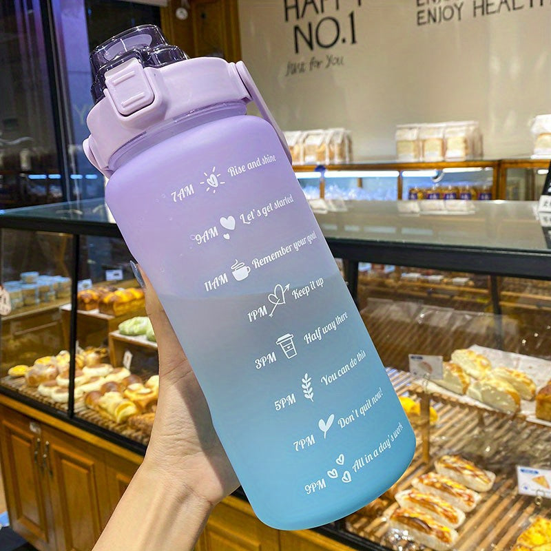 Gradient 2L Water Bottle with Straw Handle Lockable Lid for Climbing Outdoor