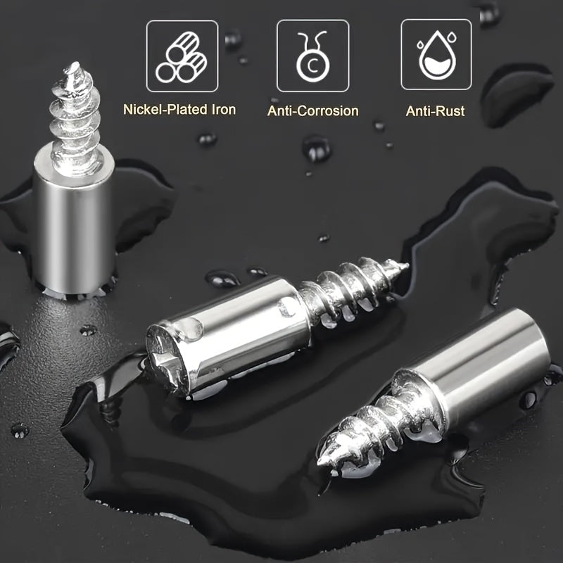 Metal Shelf Support Pegs with Anti-Slip Sleeves and Screws for Cabinets and Furniture