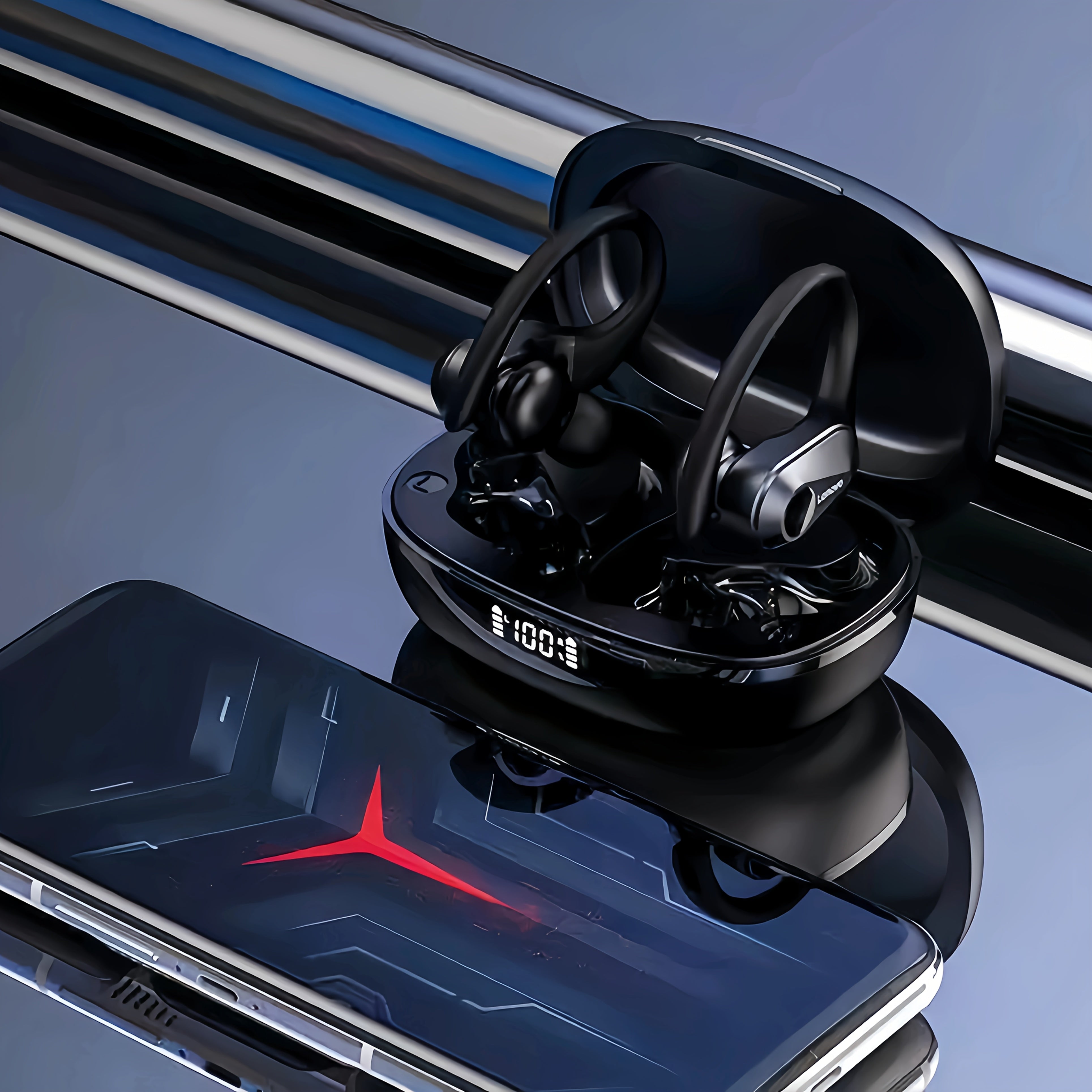 Auriculares inalámbricos con sonido HiFi, diseño over-ear, carga rápida USB-C para deportes